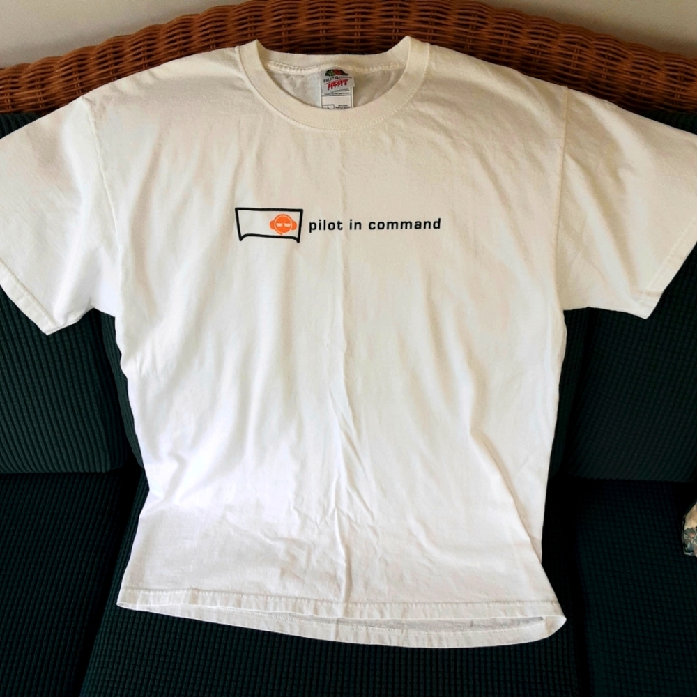 Pilot in Command T-shirt, White, Size Large
